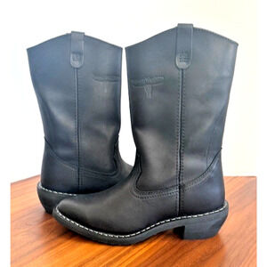 New Mason Western Leather 981 Black Mens Boots Cowboy 9 D Riding USA